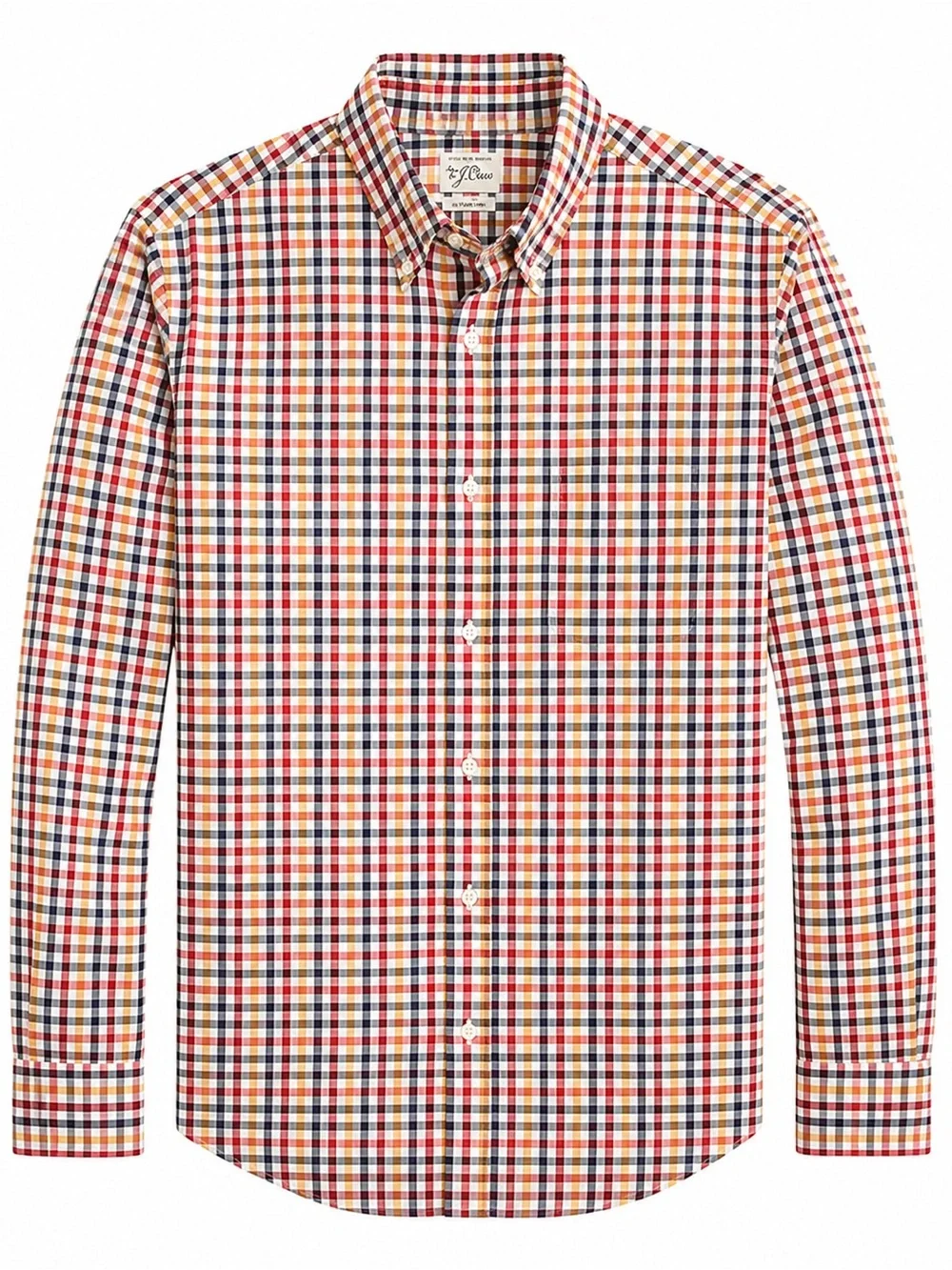 J. Crew Men’s Multicolor Check Button-Down Shirt, Size Large, Slim